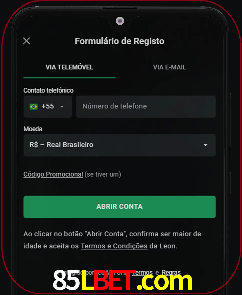 Abra o aplicativo e inicie o processo de registro.